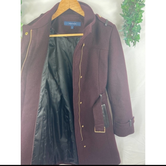Cole Haan Wool Zip Front Stand Collar Women’s Coat - Picture 7 of 9